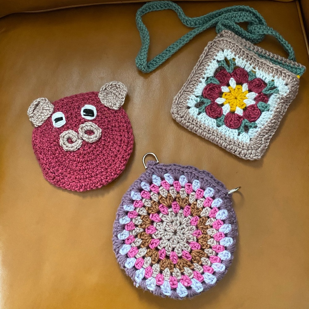 Crochet Kids Accessories Set - Multicolor